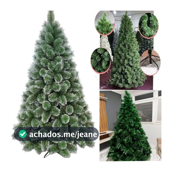 Árvore de Natal 2,10m 566 Galhos Super Cheia Verde ou Nevada com Neve Luxo Premium