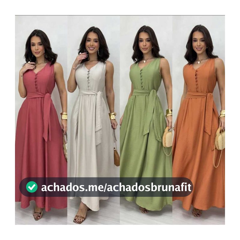 vestido regata con botom perolados com bolço y tem laço