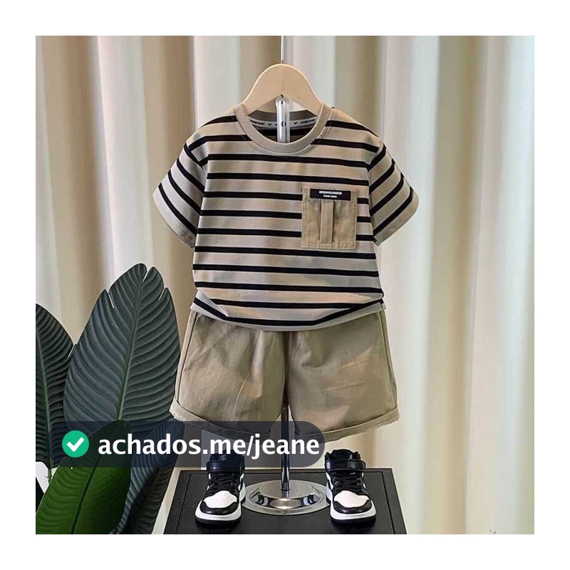 Conjuntos De Roupas Infantis Verão Mangas Curtas Terno Algodão De Bebê Menino Roupa Agradávelmente Legal Topo + shorts