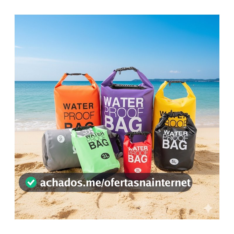 Bolsa Seca Impermeável 2/5/10/15/20/30L para Praia Piscina Caiaque Rafting Moto