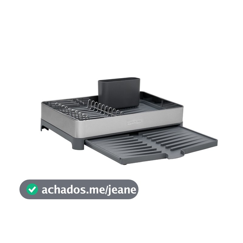 Escorredor de Louça Tramontina Aço Inox C/Bandeja Coletora Polipropileno e Porta Talheres 61537300