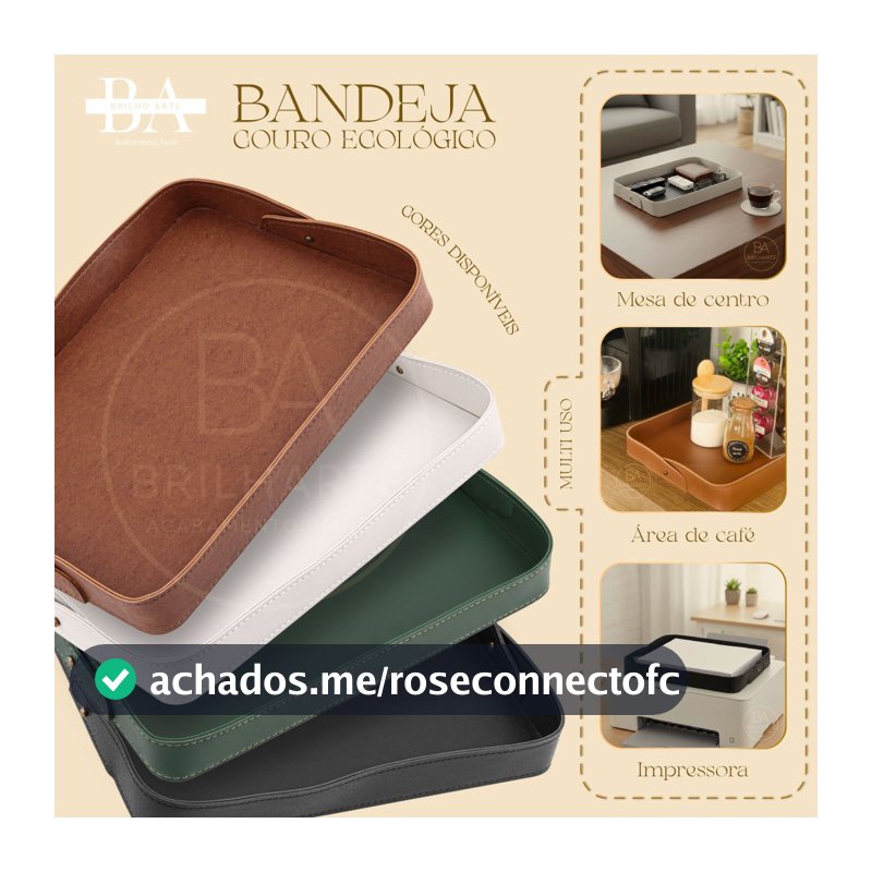 Bandeja Porta Papel A4 Couro Ecológico Organizador Mesa Escritório – Brilharte