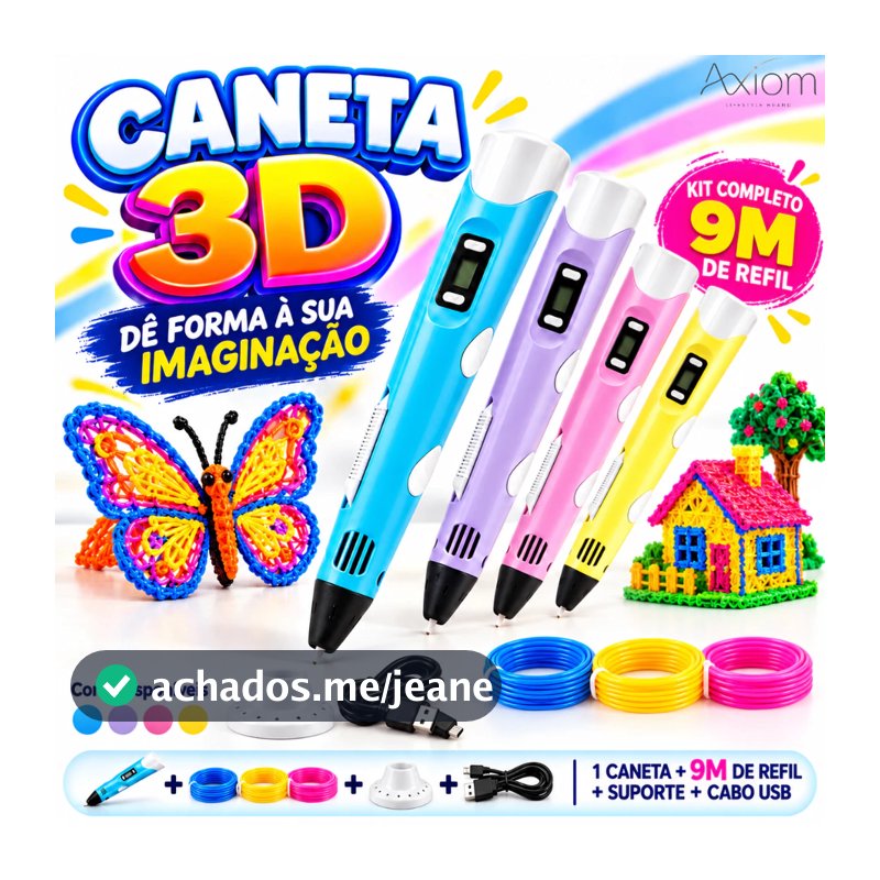 Caneta 3D Impressora Infantil Desenho DIY Plástico Refil Filamento PLA Universal Pintura Criativo