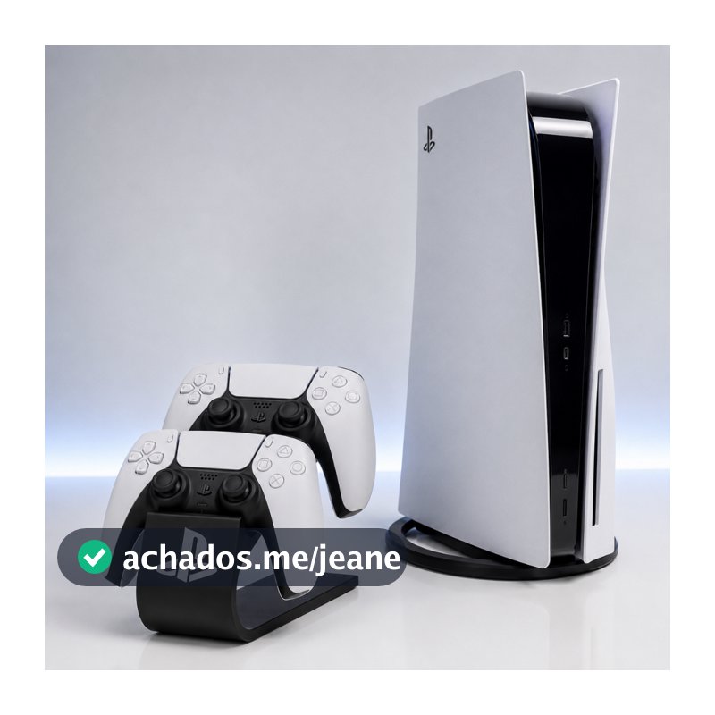 Kit Suporte PS5 Base De Mesa Vertical + Suporte Controle Decoração Organização Gamer