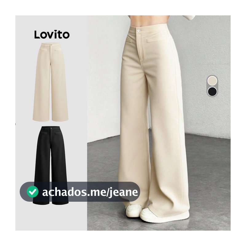 Lovito Casual Calça Feminina Para O Dia a Dia Com Zíper Cor Cáqui Para Primavera/verão LK3ED682