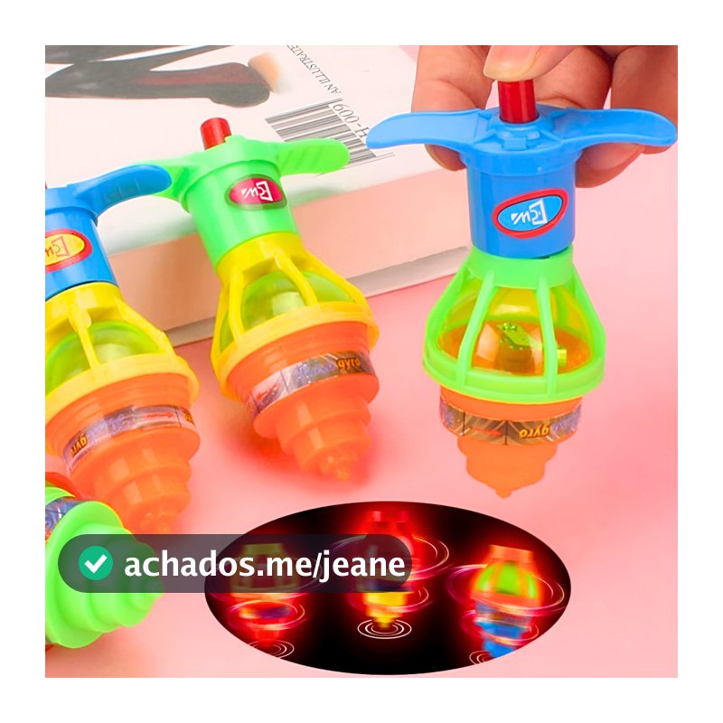 Kit 3/5/10/15pcs Giro Pião, Pião + Lançador Com Luz De Led Colorida, Giroscópio Prenda Festa