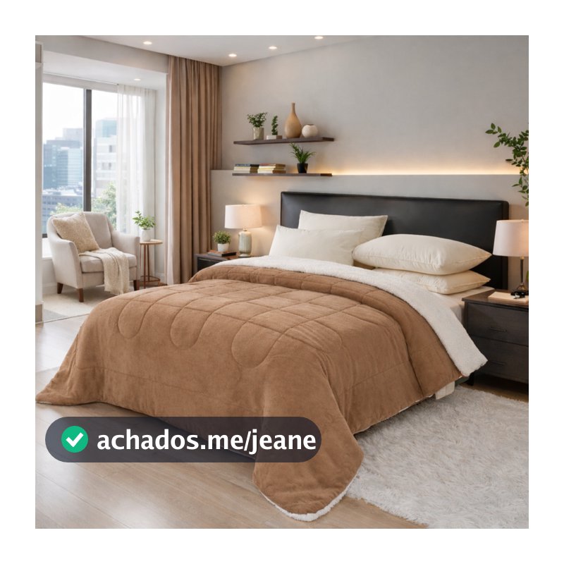 Coberdrom Casal Queen Sherpa Dupla Face Premium Edredom Peluciado Macio Aconchegante Luxo Inverno