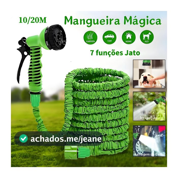 Mangueira Mágica 10M/20M Extensível Elástica Flexível 7 funções Jato Jardim Lavagem de Carro