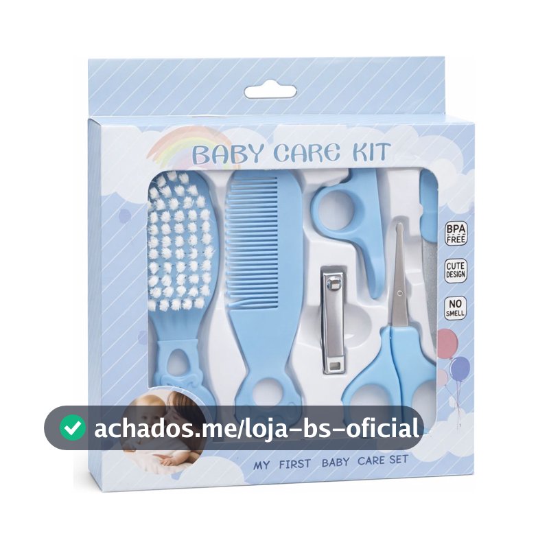 Kit Higiene Bebê 5 Peças Escova, Pente, Tesoura E Cortador