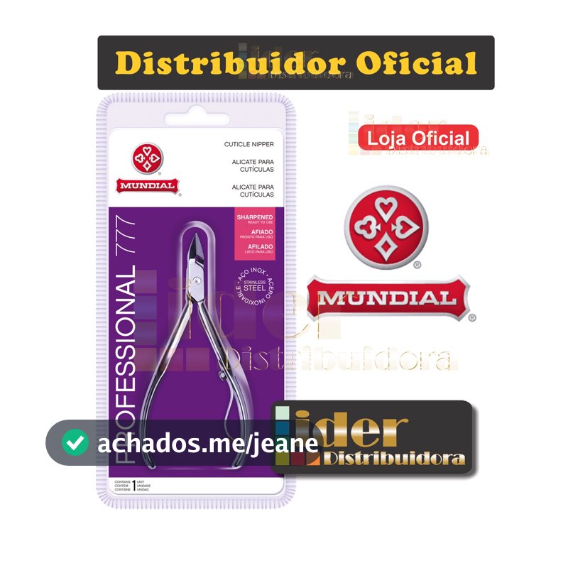 Alicate 777 Mundial Profissional de Inox para Cutícula Manicure