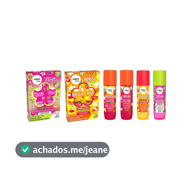 Kit Mix Xêrosa Baunilha Doce, Glamour Chic e Vibes Pop