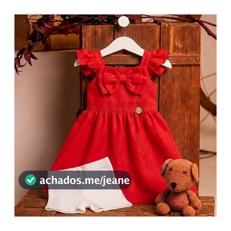 Vestido infantil menina/ de linho / atemporal / delicado e confortável vermelho, listras, verde