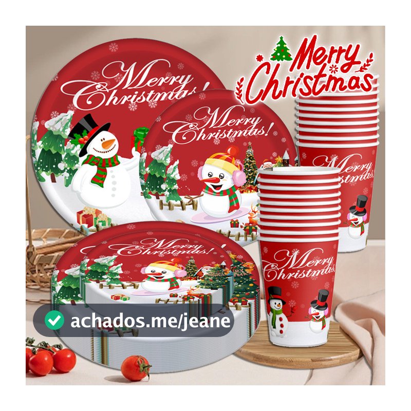 Kit 30 Conjunto de Talheres Descartáveis "Feliz Natal"