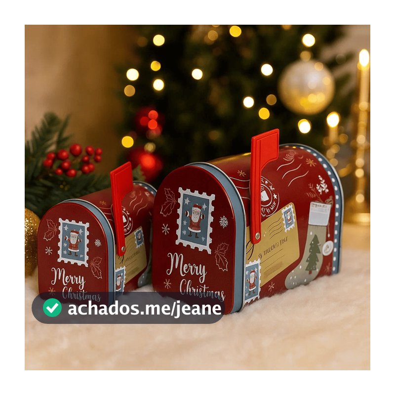 Kit 2 Caixas Correio Natalinas - Wincy Natal / Enfeite Decoração / Porta Cartas Pendurar Parede