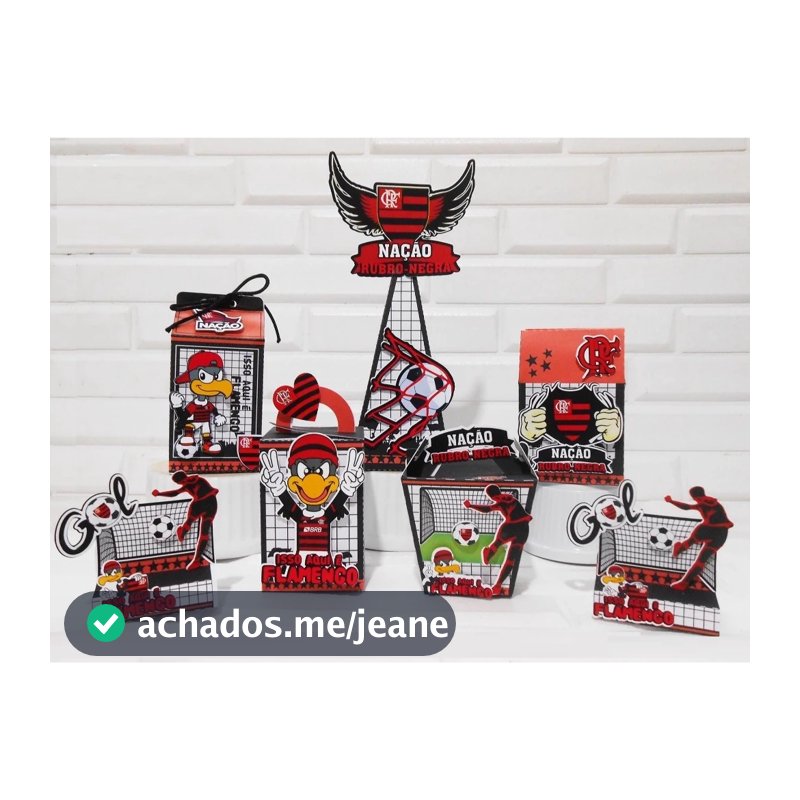 Kit Festa Caixinhas Personalizadas - TEMA Mengão 5 Modelos