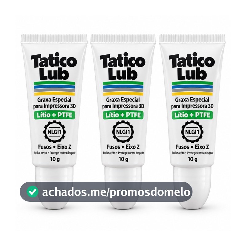Kit 3 Graxa Lubrificante para Impressora 3D Lítio + PTFE BAMBULAB CREALITY PRUSA ANYCUBIC A1 KOBRAX OUTRAS IMPRESSORAS 3