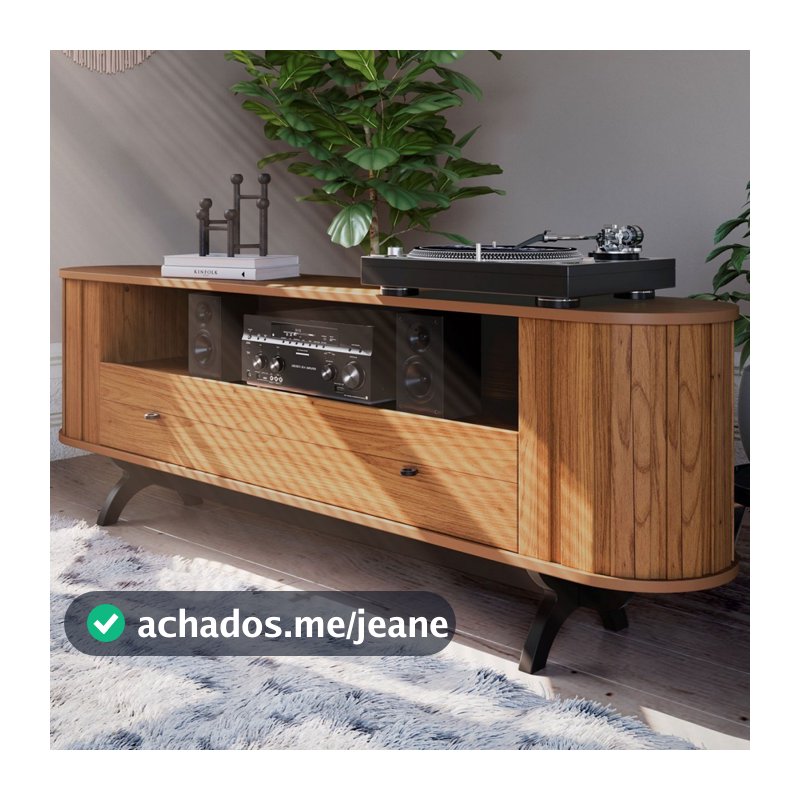 Rack para TV Até 60 Polegadas 1 Gaveta 100% Mdf Freijo/Preto Fosco Tb300 - Dalla Costa