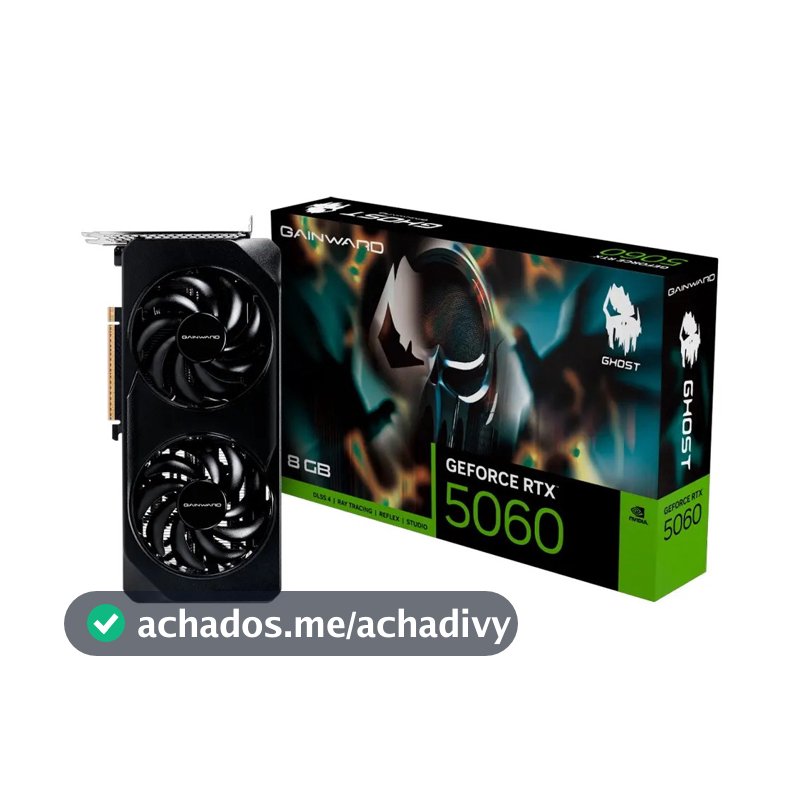 Placa de Vídeo Gainward GeForce RTX 5060 Ghost 8GB GDDR7 128 Bits NE75060019P1-GB2063B