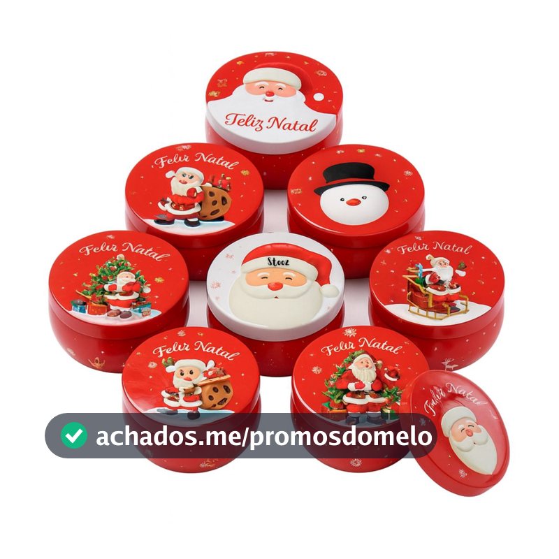 12 LATA DE NATAL METAL DECORADA PARA COLOCAR  VELAS 70ML
