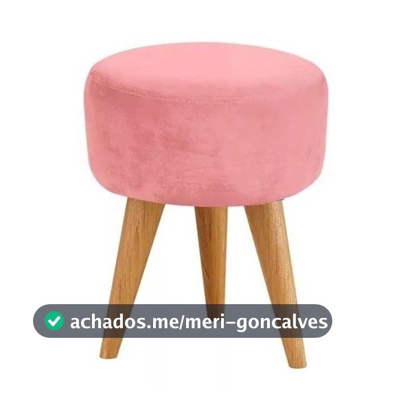 Puff Redondo Pé Palito Banqueta 36x36cm Reforçada