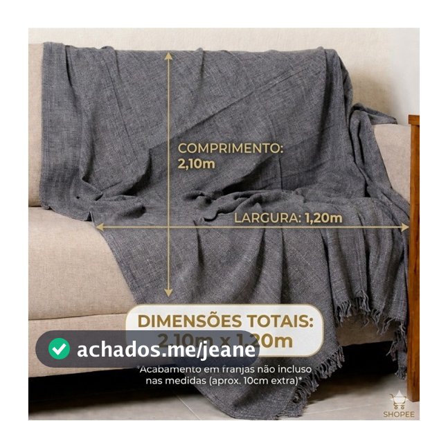 Kit 2 Manta Para Sofá/Cama Gigante Grande Decorativa Protetora 2.10x1.20 Luxo Algodão