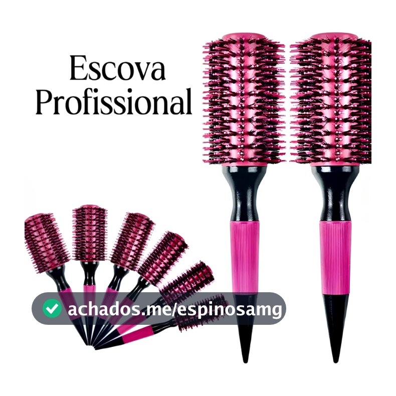 Escova Profissional Térmica com Cerdas Duplas e Base de Cerâmica