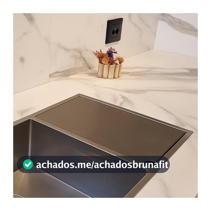 Tampa para Escorredor Calha Quadrada Inox 304 Escovado Cozix Bancada Pia Cozinha Gourmet Organizador
