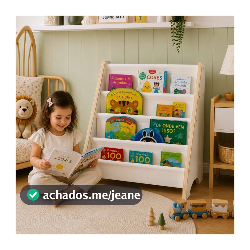 Estante Montessori Infantil Mdf Organizador Livros Brinde Grande