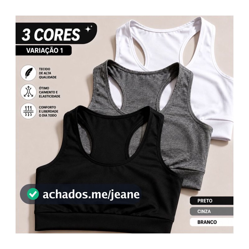 Kit 3 Top Fitness Feminino Academia Treino Roupas Esportivas Femininas Nadador