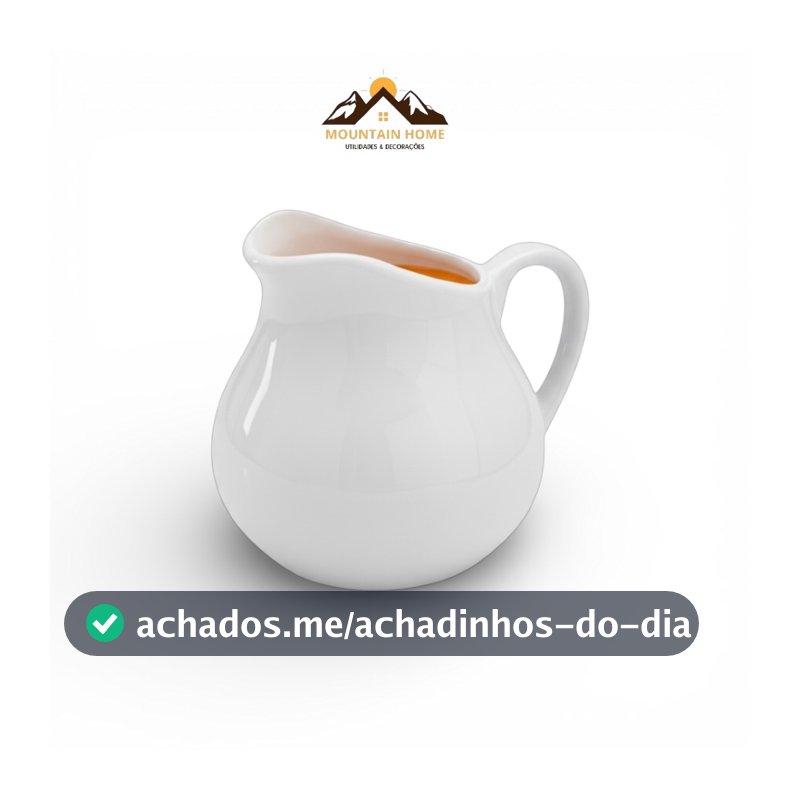 Jarra Leiteira de Porcelana Branca 750ml – Anatômica com Alça Cozinha Mesa Posta