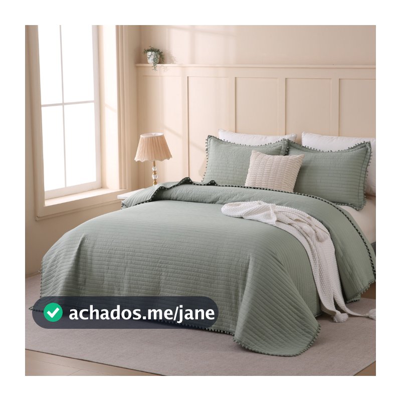Kit Colcha Cobre Leito Pompeia 3 peças Dupla Face 300 Fios Elegante Tamanhos Variados