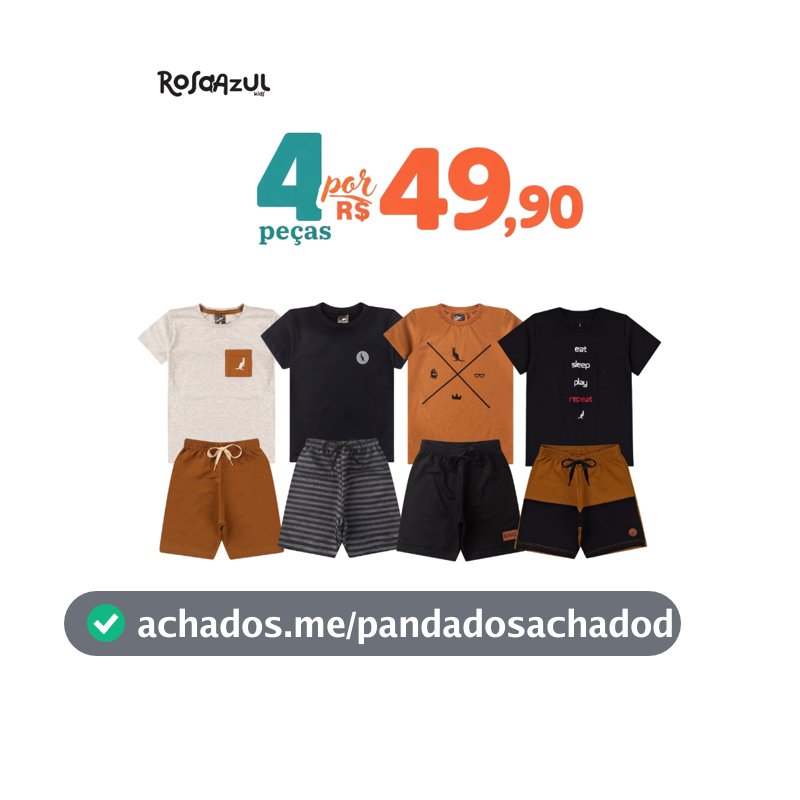 Kit 4 Peças 2 Conjunto Infantil Bebê Menino Verão Algodão Promoção 2 Camisas + 2 Shorts Envio Sortido