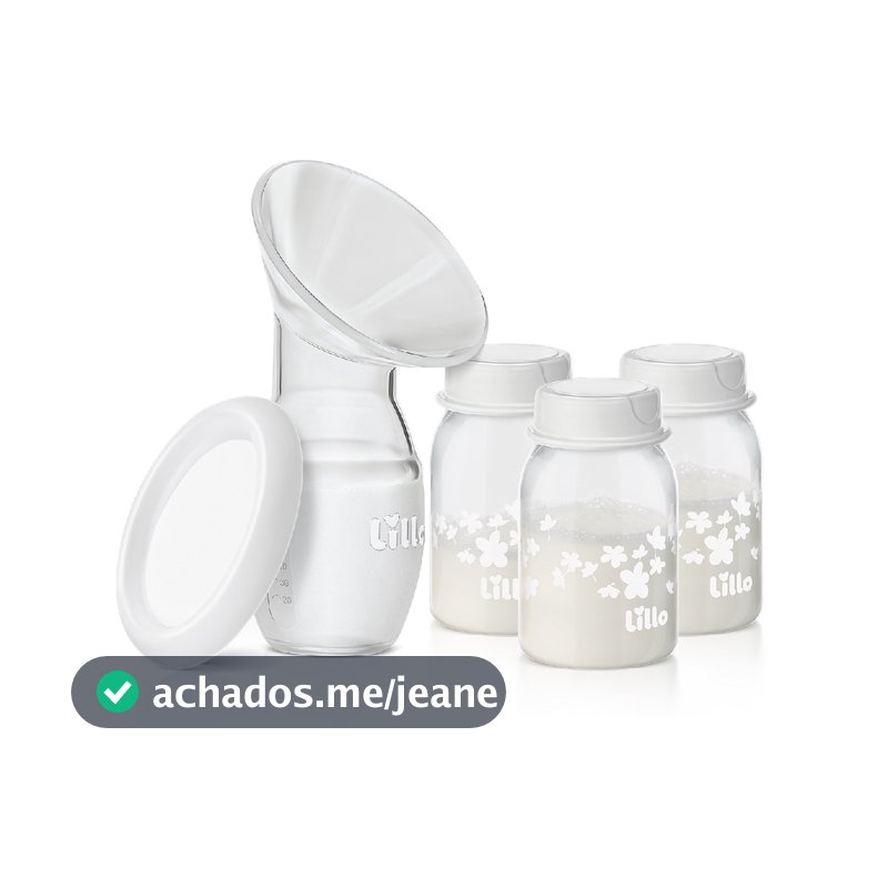 Bomba Coletora de Leite Materno com 3 frascos 120ml - Lillo