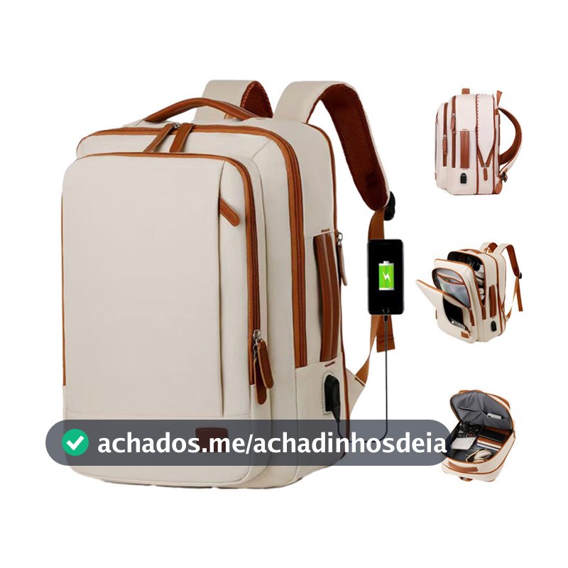 Mochila 4 em 1 grande com quick charge USB・compatível com notebook