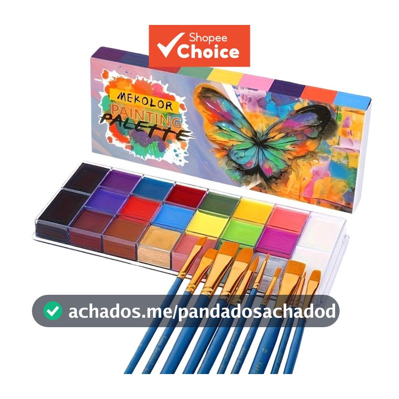22 Cores Tinta a Óleo para Rosto e Corpo, Kit Profissional de Pintura Corporal para Maquiagem de Halloween, Cosplay,