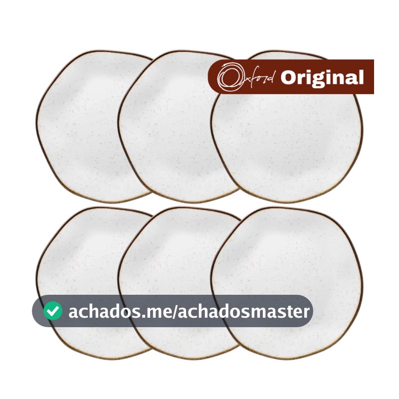 Conjunto 6 Pratos Rasos Porcelana 27,5Cm Ryo Maresia - Oxford Original