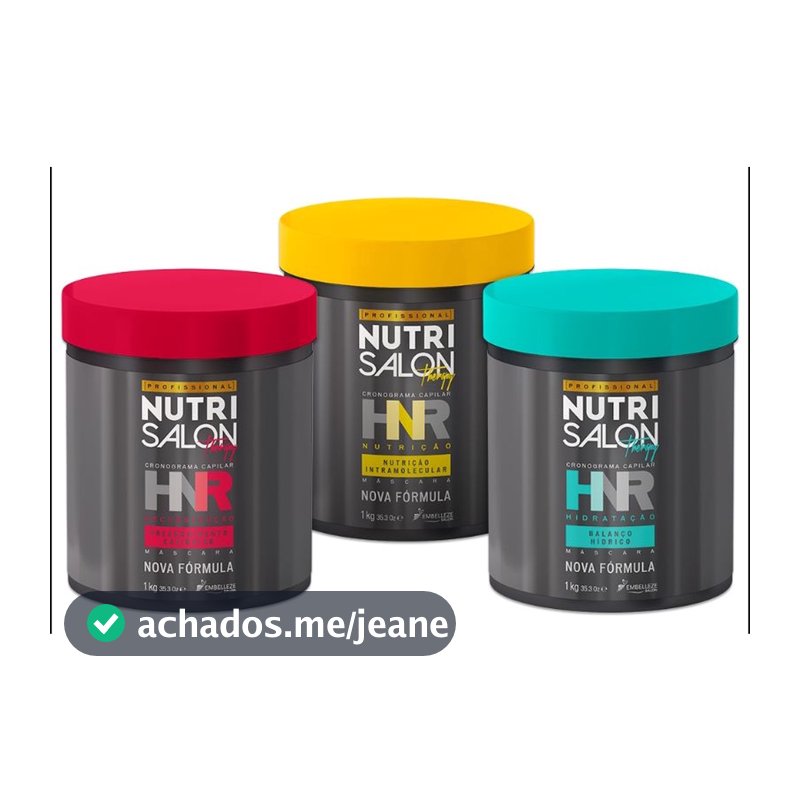 Kit Cronograma Capilar HNR Máscara Profissional Nutrisalon Therapy