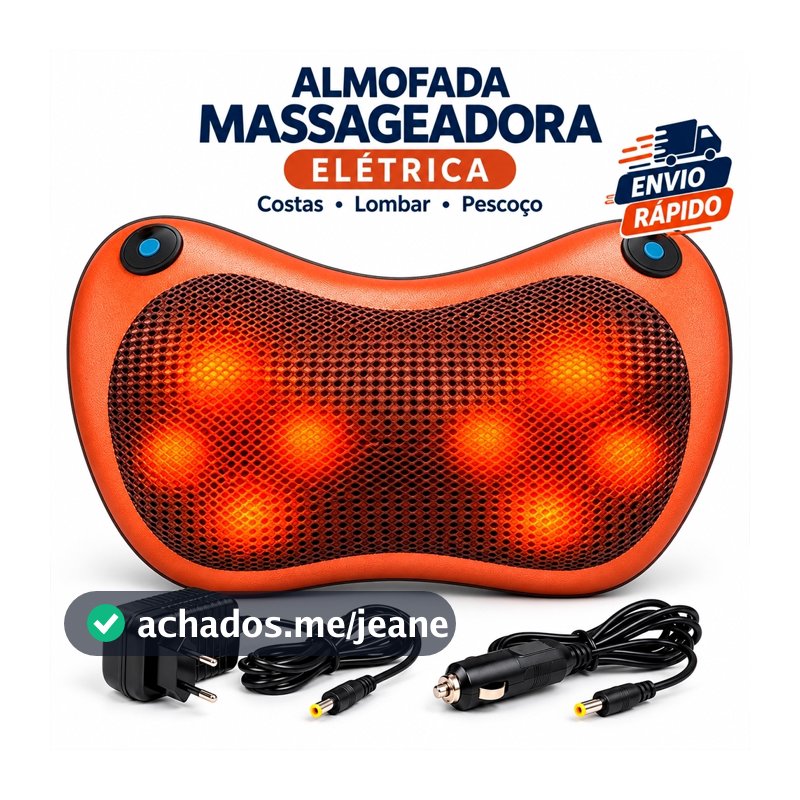 Massageador 8 Bolas Shiatsu Lombar Pescoço Veicular E Casa Almofada Lombar Pescoço Pés