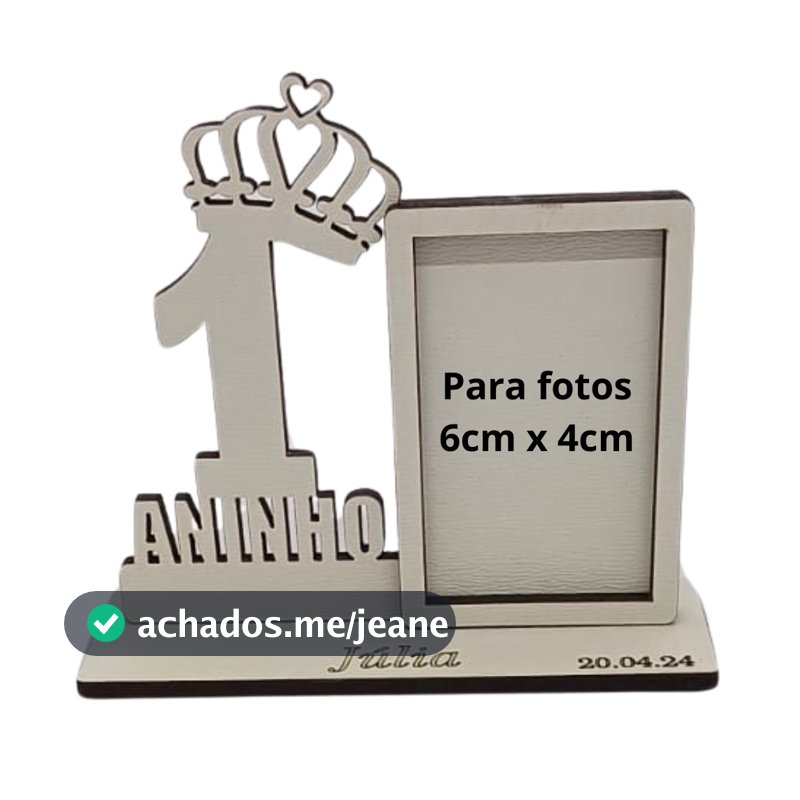 kit 20 Lembrancinha Aniversário 1 Ano Personalizada Lembrança Aniversário 1 Aninho Mini Porta-Retrato para fotos 6x4cm