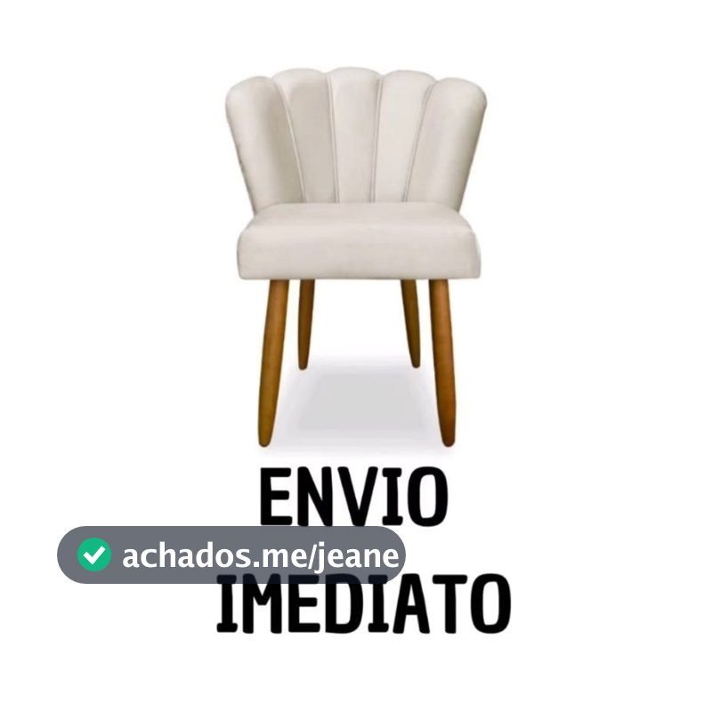 Cadeira poltrona decorativa pétala veludo bege