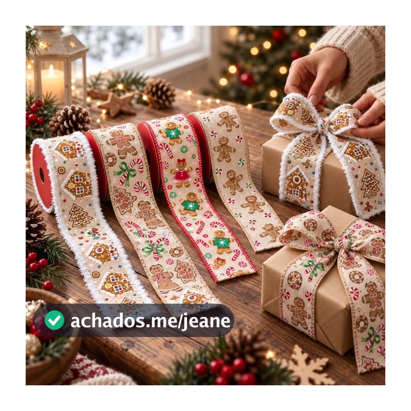 Fitas Aramada Estilos Diversos para o Natal Decoração Natalina Árvore