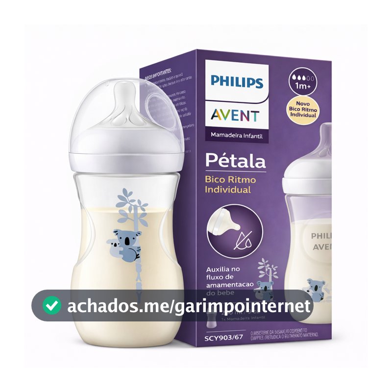 Mamadeira Pétala Avent 3.0 Decorada 260ml 3-6m Coala Philips Avent