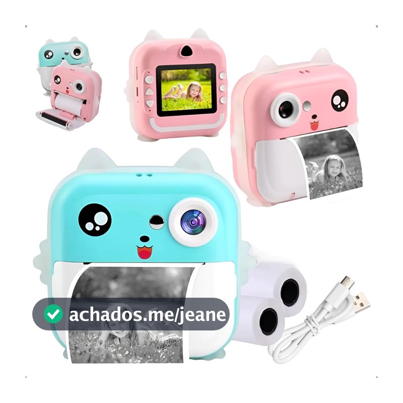 Câmera De Impressão Instantânea Para Crianças Vídeo Fotografia Digital Fotográfica infantil Boy Girls