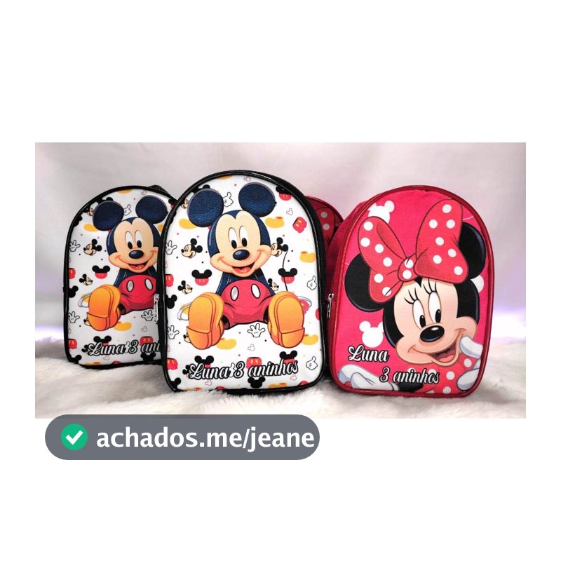 Promoção Kit 10 Mochilinhas Personalizadas Mickey, Minnie e Turma do Mickey | Lembrancinha Festa.