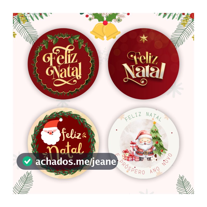 25/ 50 / 100 Etiqueta Adesiva Feliz Natal | Adesivo Natalino | 4x4 redondo | Lembrancinha decorativa