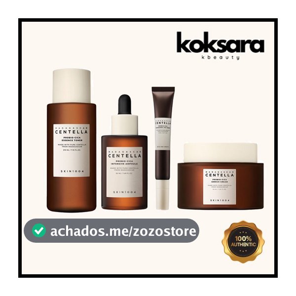 skin1004 madagascar centella probio-cica (toner 210ml/ampoule 50ml/cream 50ml/eye cream 50ml)