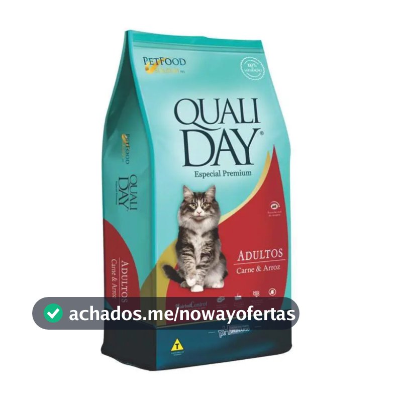 Ração Qualiday Gatos Adultos 10,1 kg Sabor Carne e Arroz - Saúde Intestinal e Controle de Bolas de Pelo