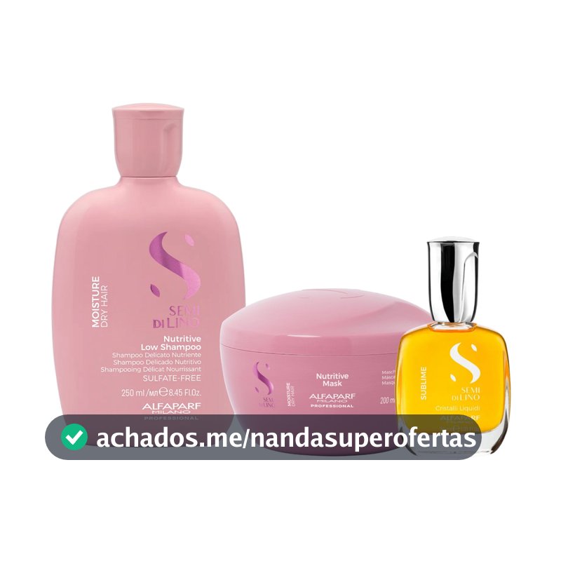 Kit Moisture Shampoo, Máscara e Cristalli Liquid - Alfaparf