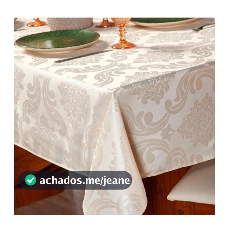 Toalha de Mesa Luxo Quadrada para 4 Lugares Jacquard Original Tecido Grosso