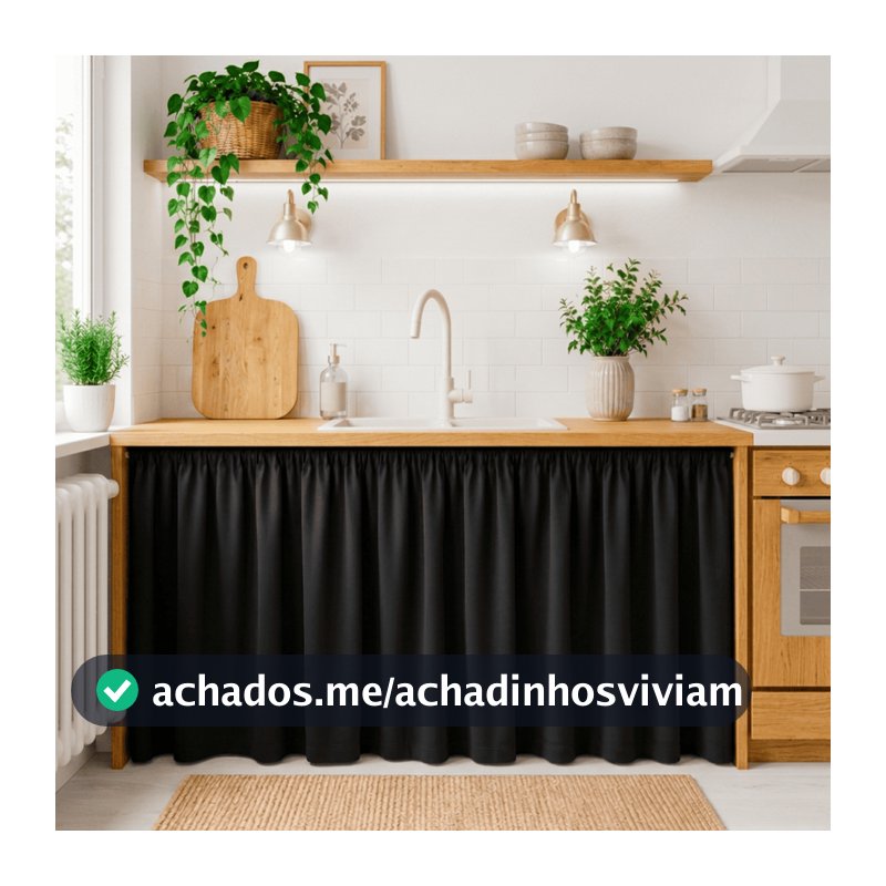 Cortina de Pia Cozinha Balcão 138x80 Diversas Cores 100% PVC Antimofo Resistente a Umidade